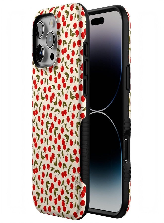 Casely iPhone 16 Pro Max Case | Cherry on Top | Red Cherries Floral | Compatible with MagSafe | Bold Protective Design - Image 2