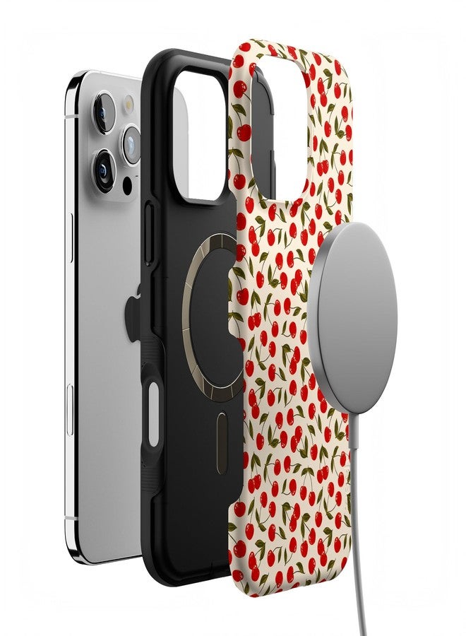 Casely iPhone 16 Pro Max Case | Cherry on Top | Red Cherries Floral | Compatible with MagSafe | Bold Protective Design - Image 4