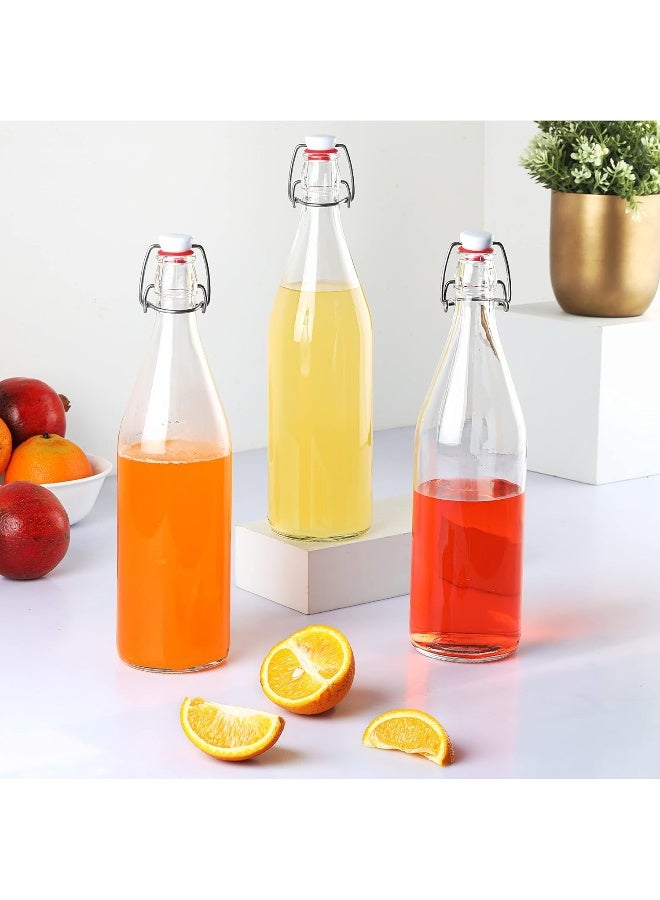 Cello زجاجة مياه CELLO أكواريا | آمنة في الفريزر وقابلة للإغلاق | تصميم أنيق وفريد | متينة ومقاومة للخدوش | 1000 مل، مجموعة من 3 | شفافة - Image 1