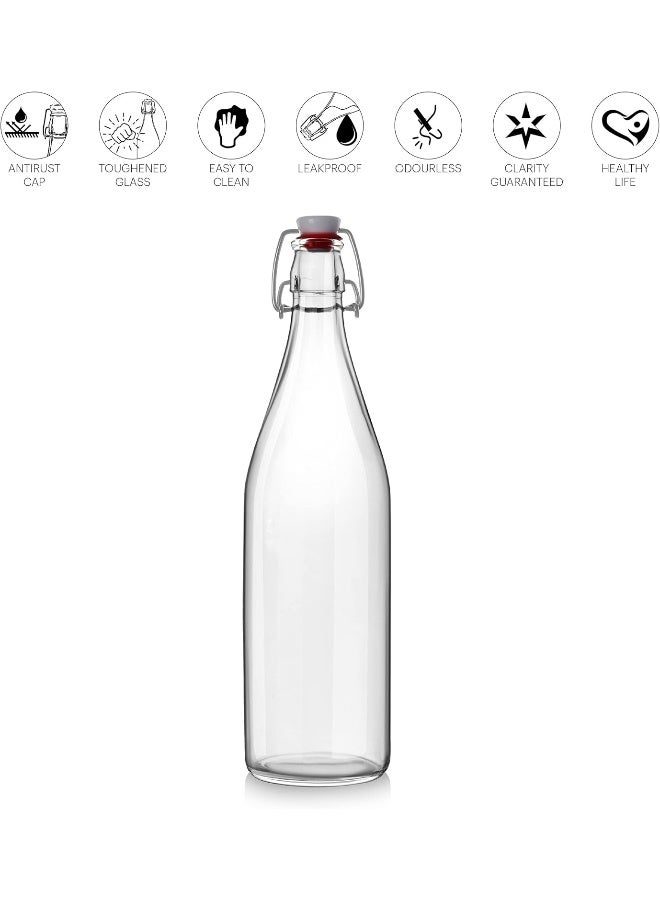 Cello زجاجة مياه CELLO أكواريا | آمنة في الفريزر وقابلة للإغلاق | تصميم أنيق وفريد | متينة ومقاومة للخدوش | 1000 مل، مجموعة من 3 | شفافة - Image 3