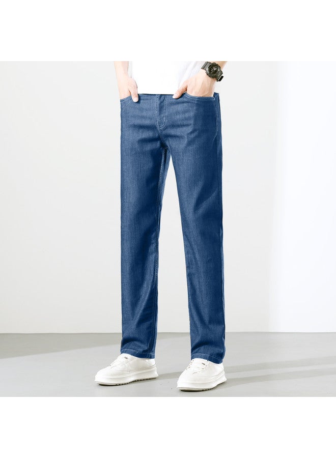 Tucano lightweight Summer Cotton Business Casual Jeans - Stylish & Shapely Men's Tencel Straight Pants - Image 4