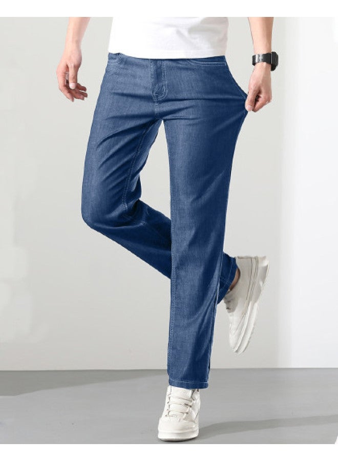 Tucano lightweight Summer Cotton Business Casual Jeans - Stylish & Shapely Men's Tencel Straight Pants - Image 1