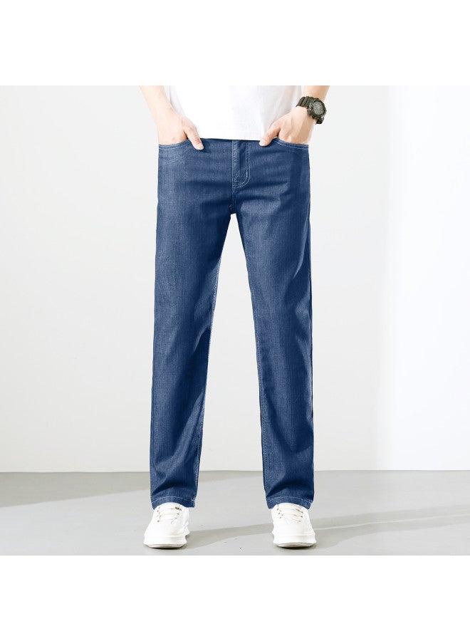 Tucano lightweight Summer Cotton Business Casual Jeans - Stylish & Shapely Men's Tencel Straight Pants - Image 3