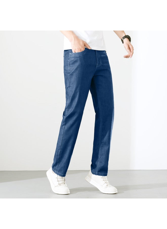 Tucano lightweight Summer Cotton Business Casual Jeans - Stylish & Shapely Men's Tencel Straight Pants - Image 5