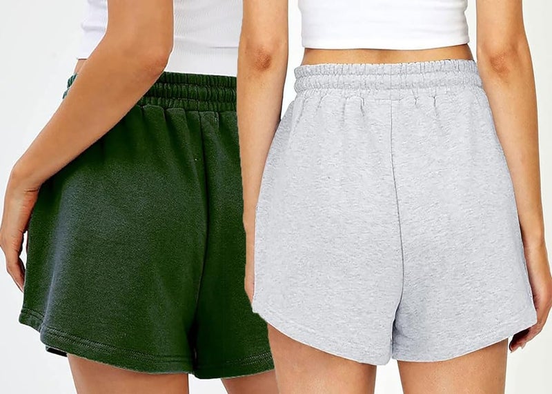 hotfits Women's Multicolor Casual Cotton shortsRelaxedfit Shorts with Adjustable Waistband and Pockets - Pack of 2 - XL - Image 3