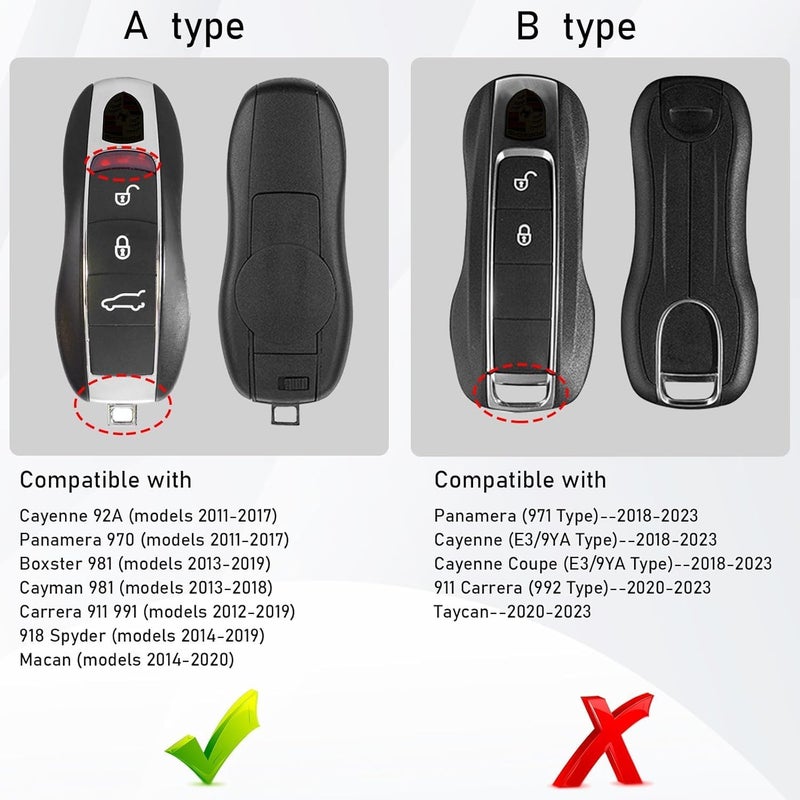 Jaronx Compatible with Porsche Key Fob Cover, Key Cover Compatible with Cayenne Panamera Macan Cayman 911 Compatible with Porsche Accessories (GT Silver) - Image 2