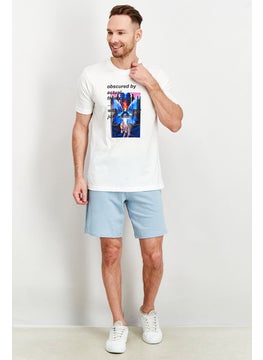 DIESEL Men Crew Neck Short Sleeve Graphic Print T,Shirt, White  - Image 4