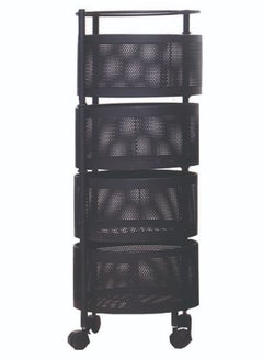 U Cart Storage Racks ZCM-HAPPY 4 -Tier Utility Cart Storage Rack With Wheels Black UAE ...