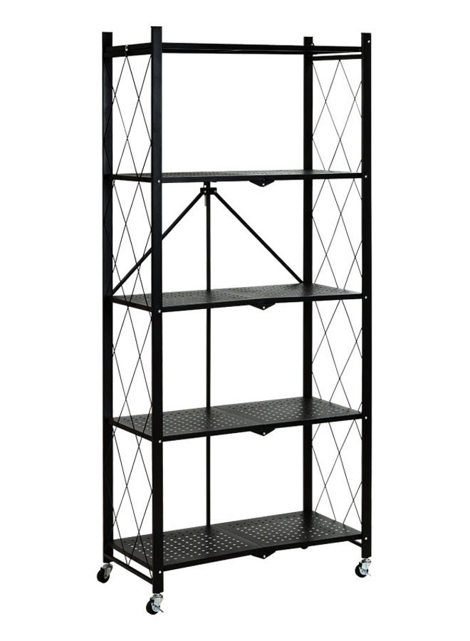 ZCM-HAPPY Home storage rack free installation multi-layer kitchen large folding floor with wheels living room movable storage rack  - Image 1