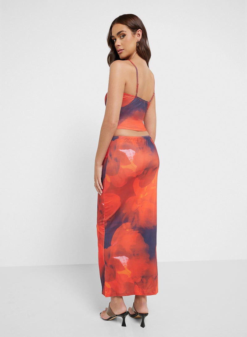Ginger Blurred Floral Cami Top & Maxi Skirt Set  - Image 2