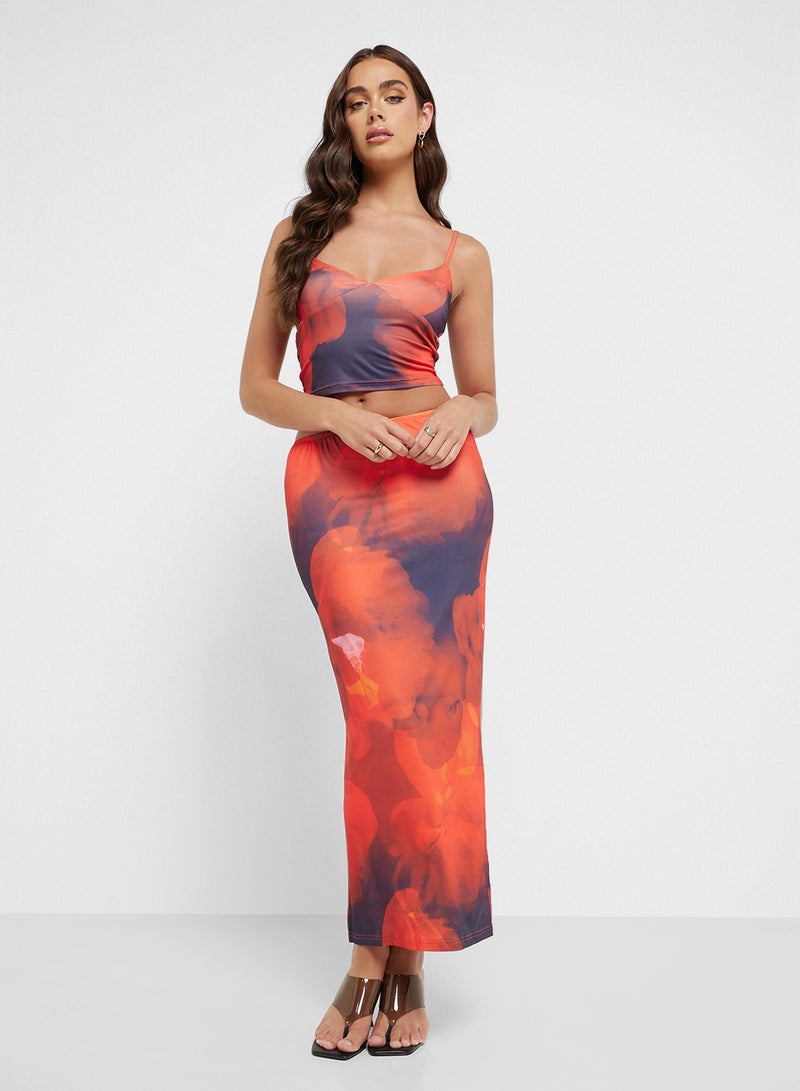 Ginger Blurred Floral Cami Top & Maxi Skirt Set  - Image 5