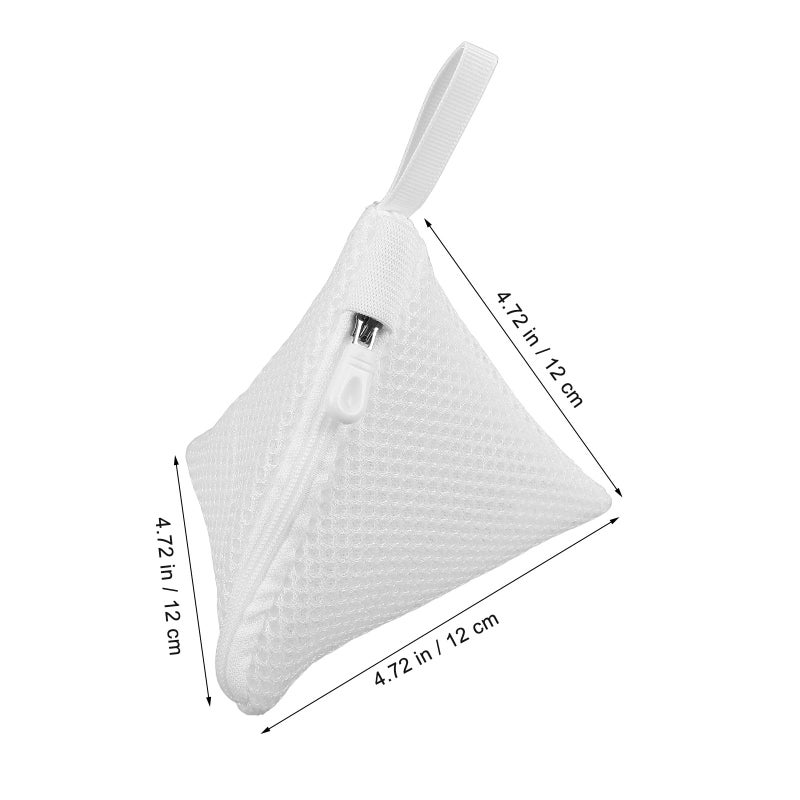 3Pcs White Zippered Mesh Laundry Bags 12x12cm Polyester Wash Bags For Delicates - Image 3