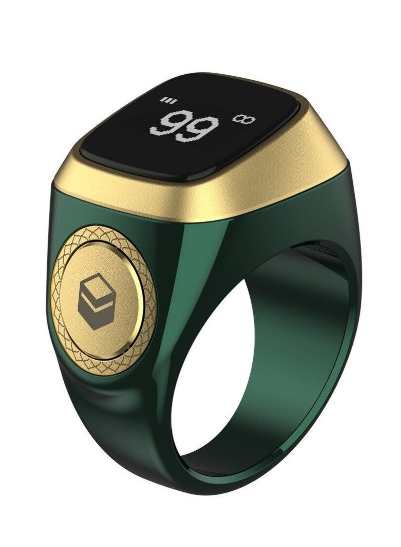 iQIBLA Iqibla Smart Tasbih Zikr Ring Muslim Prayer Prayer timing reminder OLED display Tasbih Counter Smart Ring Wearable Green 18mm USB  - Image 2