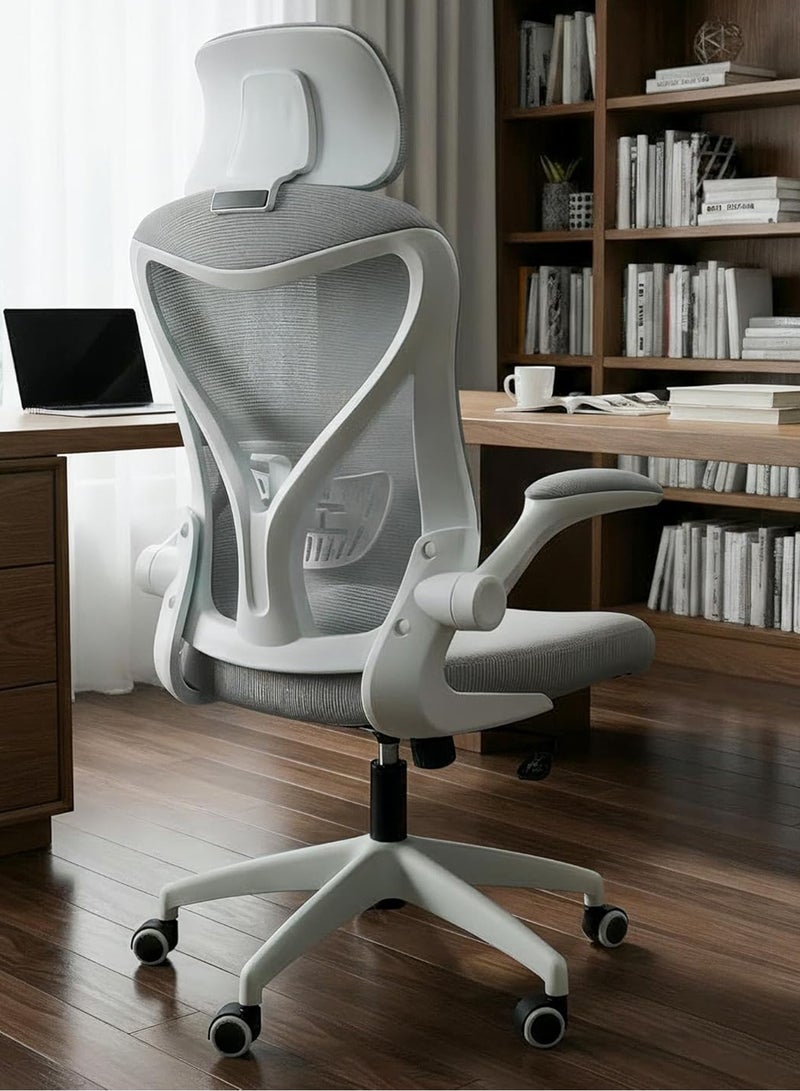DROGO premium Ergonomic Office Chair for Work from Home, High Back Computer Chair with Mesh, Flip-up Armrest, Recline, Adjustable Seat & Lumbar Support Mesh Chair for Office - Image 1