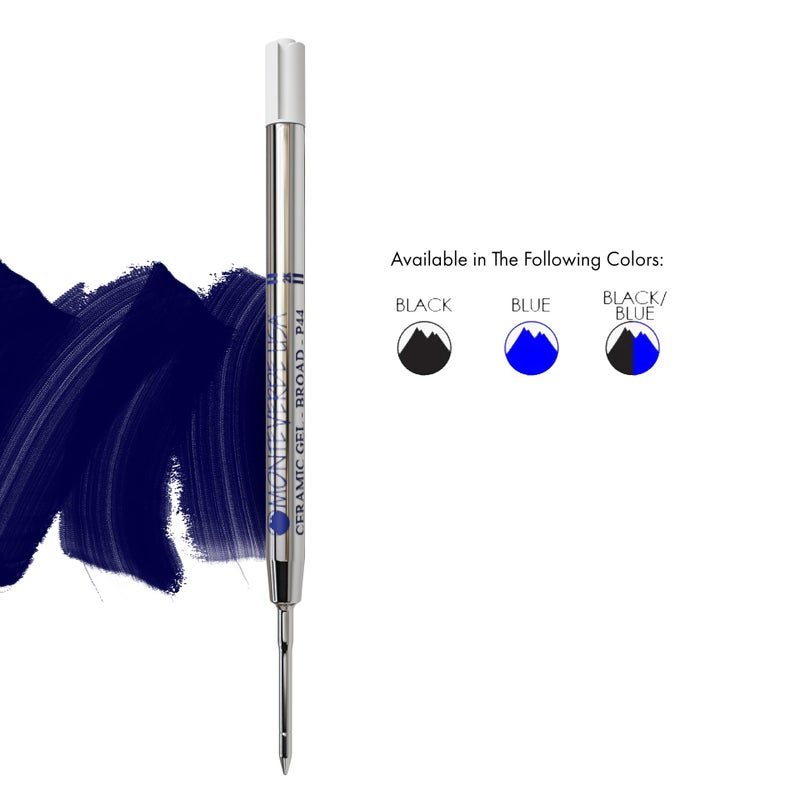 Monteverde إعادة تعبئة جل سيراميك بدون غطاء تناسب أقلام باركر الجافة، أزرق/أسود عريض (P443BB) - Image 4