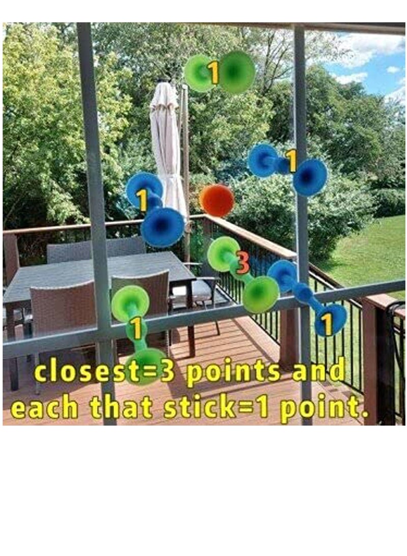 NIBEMINENT Pop Sucker Toys, Silicone Target Marker and Darts Funny Toy Set, Outdoor Competitive Games, Release Stress Family Interactive for Glass, Metal, Plastic Multiple Surfaces - Image 2