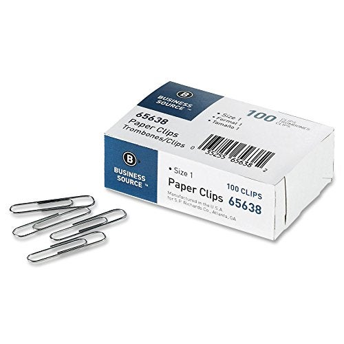 Business Source Paper Clips, Size 1, Regular, .033 Wire Gauge, 100/Box, 10 Boxes Total - Image 2