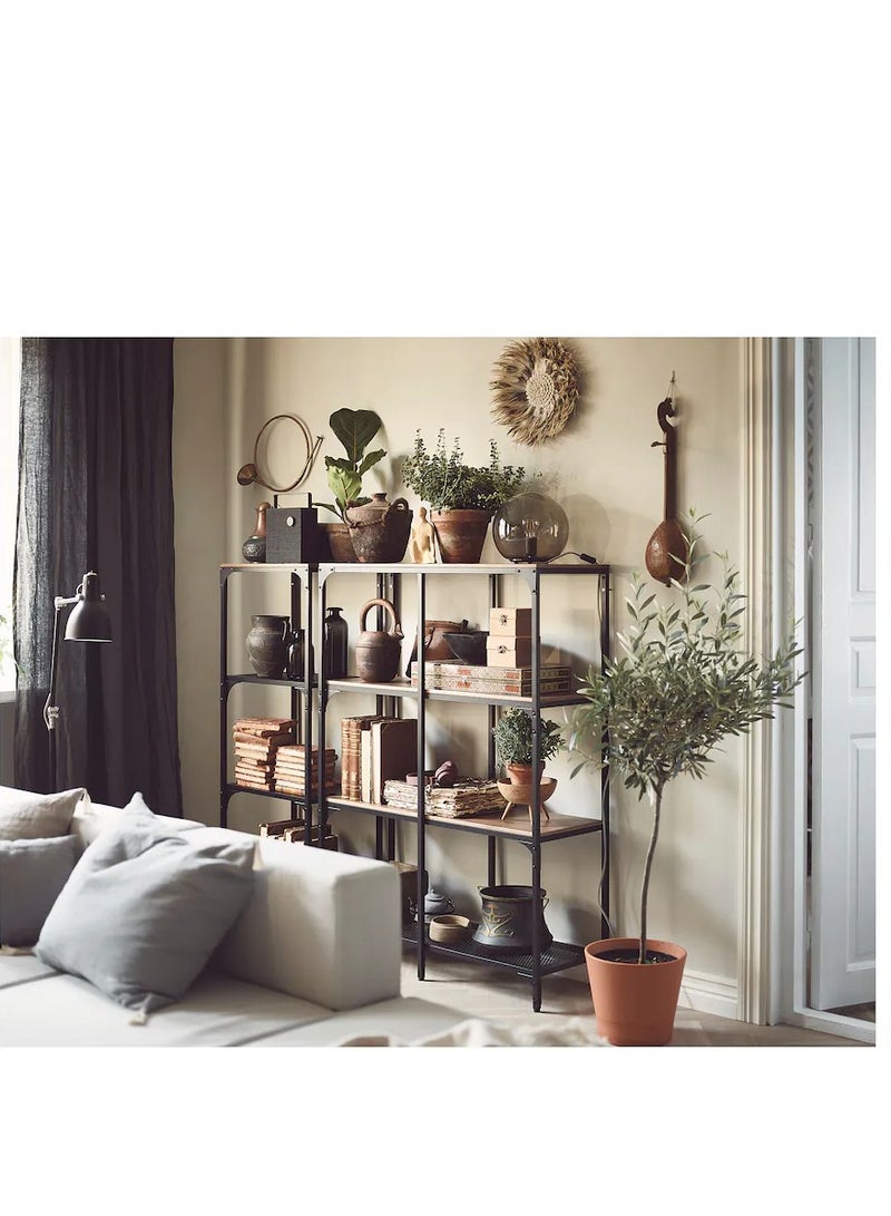 آيكيا فراكتا وحدة رفوف من المعدن والخشب الصلب أسود ‎100x136 سم‏ - Image 4