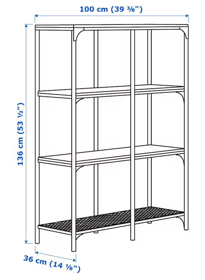 آيكيا فراكتا وحدة رفوف من المعدن والخشب الصلب أسود ‎100x136 سم‏ - Image 3
