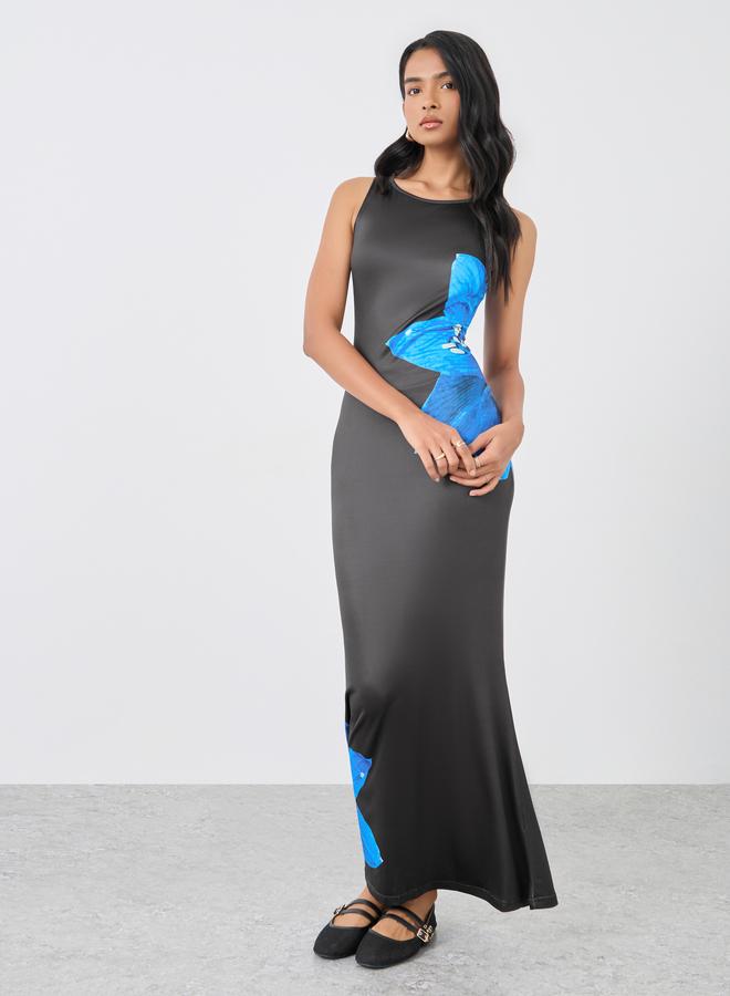 Take Two Floral Print Sleeveless Knitted Maxi Dress - Image 2