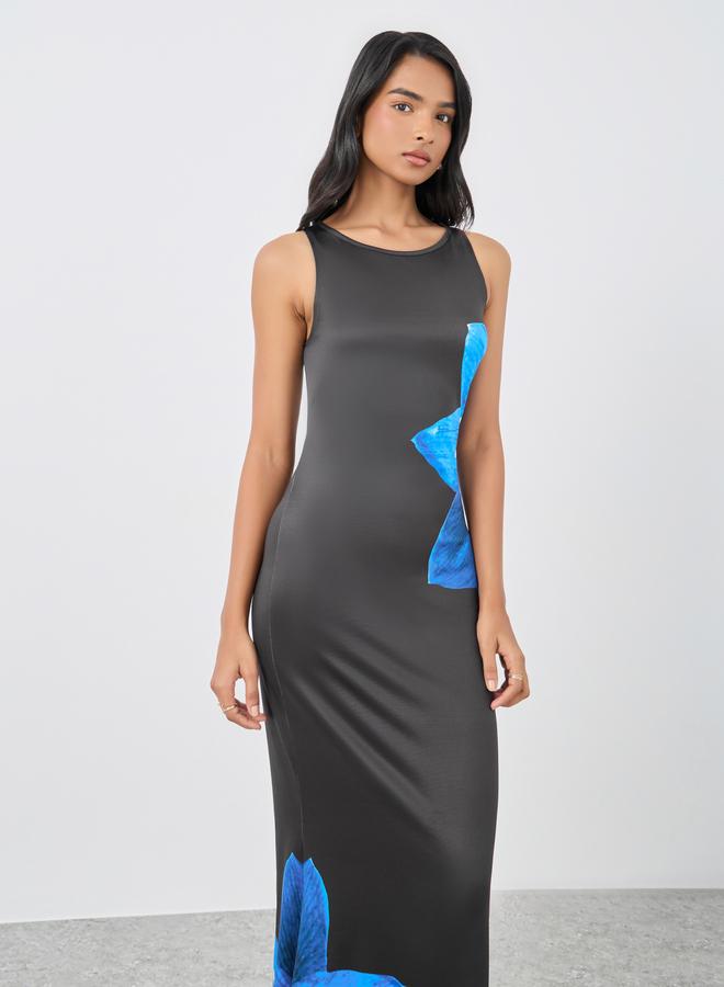 Take Two Floral Print Sleeveless Knitted Maxi Dress - Image 3