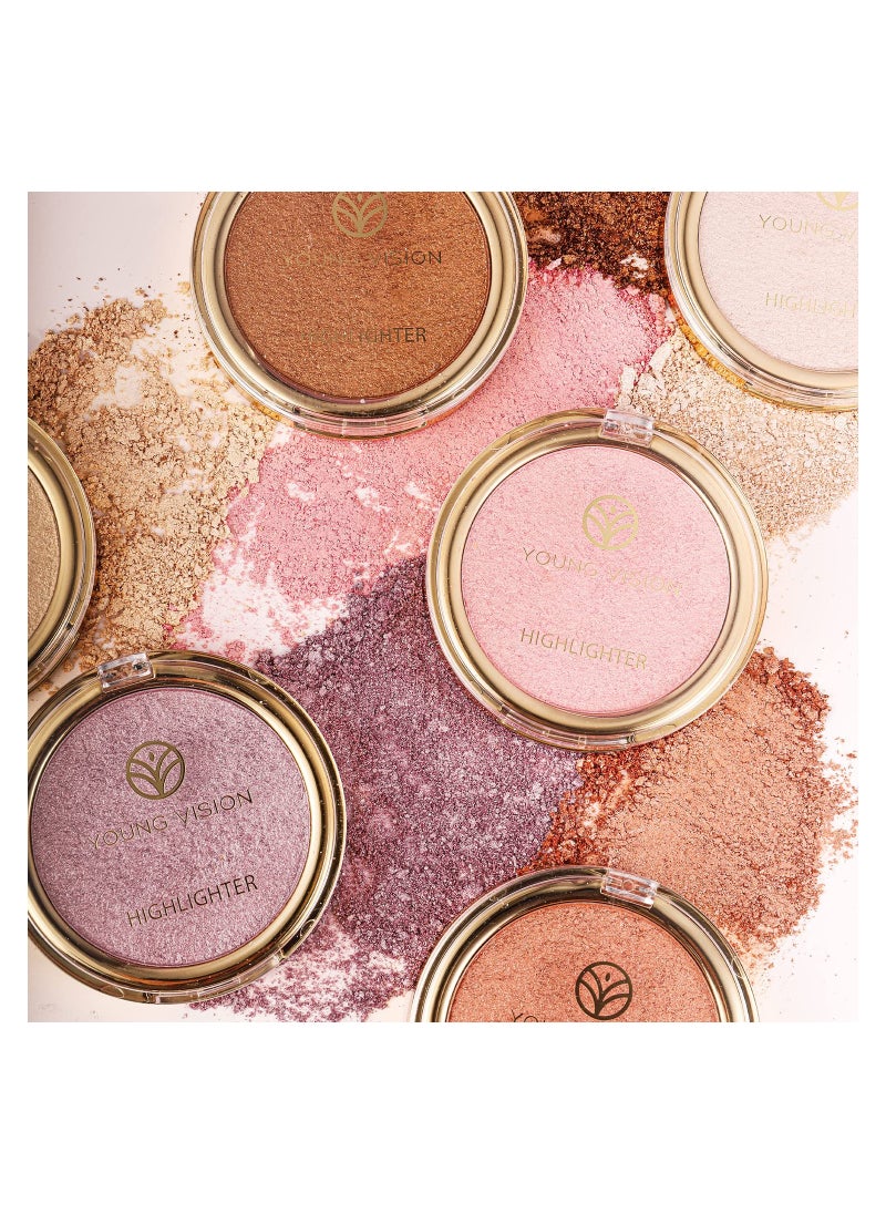 Generic Baked Highlighter Powder Palette, Sheer Pearl Shimmer Shades for Face Highlighter Makeup, Highly Pigmented Illuminating Bronzer Powder Weightless Creamy Texture  - Image 5