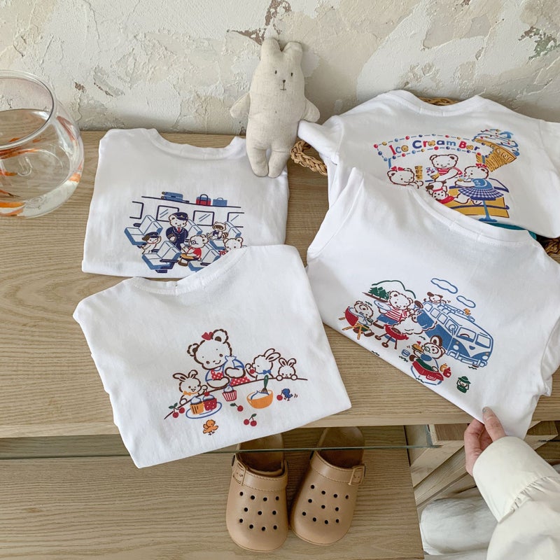 Children'S T-Shirt 2025 Summer Boys And Girls New Cartoon Children Korean Double-Sided Printed T-Shirt Class A South Korea Trendy - Image 4