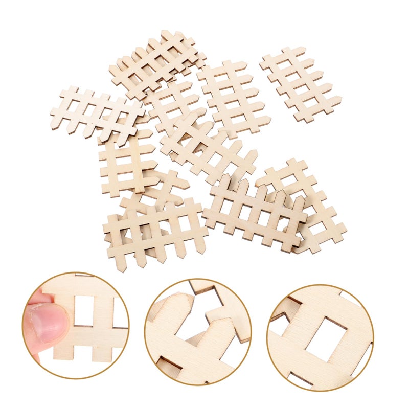 Miniature Wooden Fence 100 Pcs Garden Decor Edging For Succulent Plants Photo Prop - Image 4