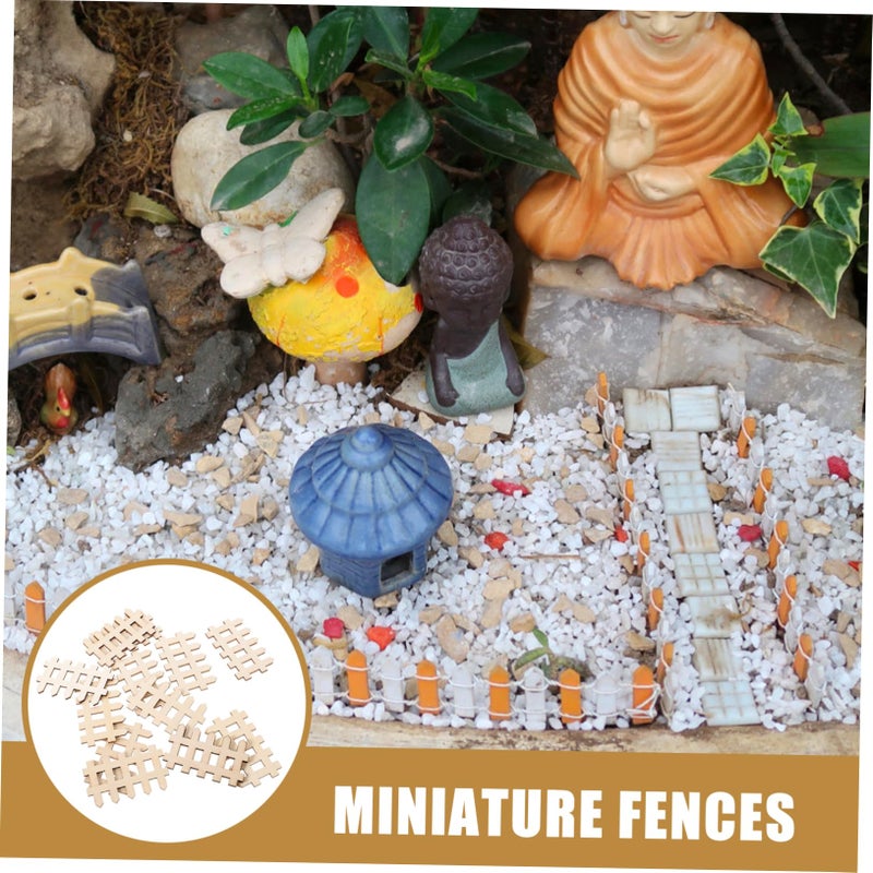 Miniature Wooden Fence 100 Pcs Garden Decor Edging For Succulent Plants Photo Prop - Image 5