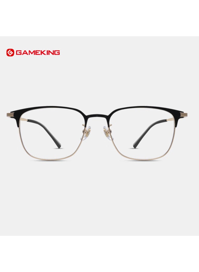 Gameking Anti-blue Light And Anti-radiation Gl, Titanium Frame For Men And Women, Non-prescription Protective Eyewear, Can Be Fitted With Prescription Lenses, Model 86114 Black Gold