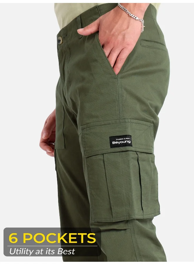 Beyoung Crocodile Green Signature Cargo Pants