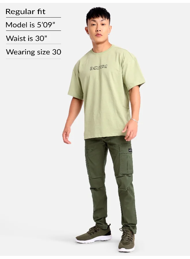 Beyoung Crocodile Green Signature Cargo Pants
