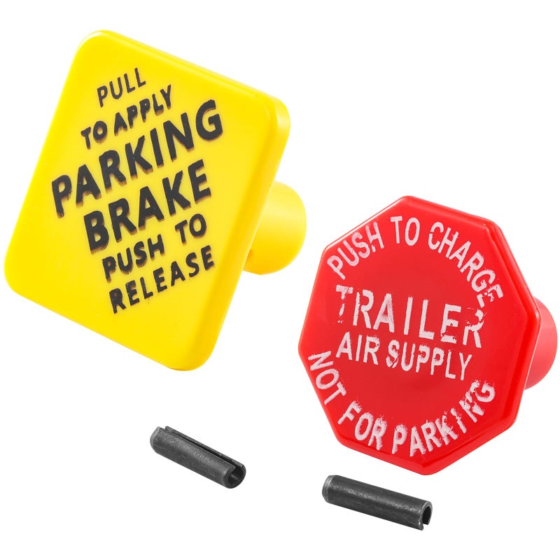 Tigbear Parking and Air Brake Knobs 248433 290655 248433 Yellow Parking Brake 290655 Red Tractor Trailer Air Brake Knob Compatible with Bendix Replace TR248433 TR290655 - Image 2