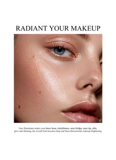 KYDA Face Highlighter Palette, High Glossy Face Illuminator Palette, Natural Glow Finish, Pearl Shimmer Smooth Baked Powder, Lasting Sparkling Highlighter Makeup-DAWN GLOW  - Image 5