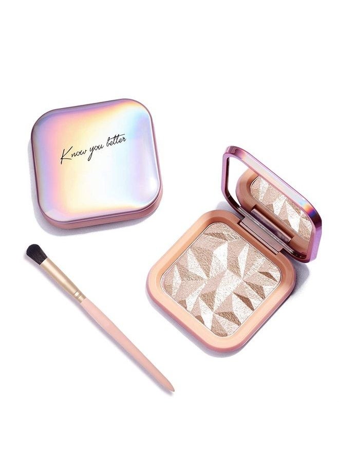 KYDA - Face Highlighter Palette, High Glossy Face Illuminator Palette, Natural Glow Finish, Pearl Shimmer Smooth Baked Powder, Lasting Sparkling Highlighter Makeup-DAWN GLOW - Image 1