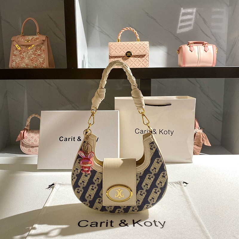 One-Piece Delivery Fashion All-Match Woven Underarm Bag 2024 Niche Fashion Shoulder Crescent Bag - Image 5