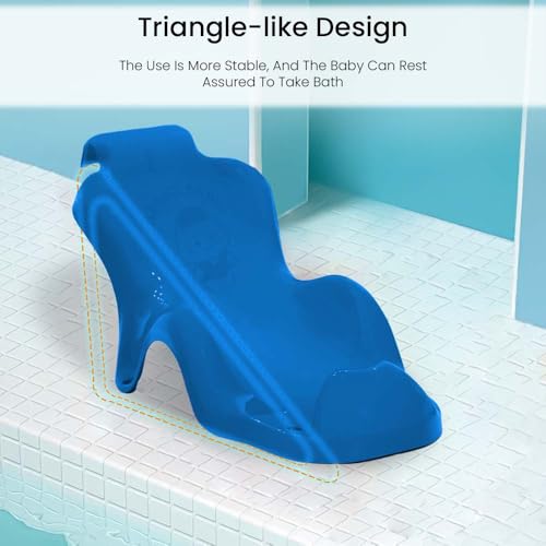 StarAndDaisy Bath Tub for Baby 0 to 3 Years/Newborn Baby Bath Tub/Infants Bathtub with Temperature Sensor & Baby Bath Seat/Sling, Antislip Baby Bath Tub with Bath Chair without wheel- (Blue & Blue Seat) - Image 4