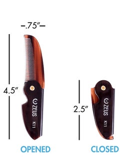 Zeus ZEUS Mustache Wax & Folding Mustache Comb Grooming Set for Men – Folding Mustache Comb & Natural Mustache Wax to Tame, Nourish Facial Hair  - Image 2