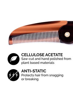 Zeus ZEUS Mustache Wax & Folding Mustache Comb Grooming Set for Men – Folding Mustache Comb & Natural Mustache Wax to Tame, Nourish Facial Hair  - Image 4