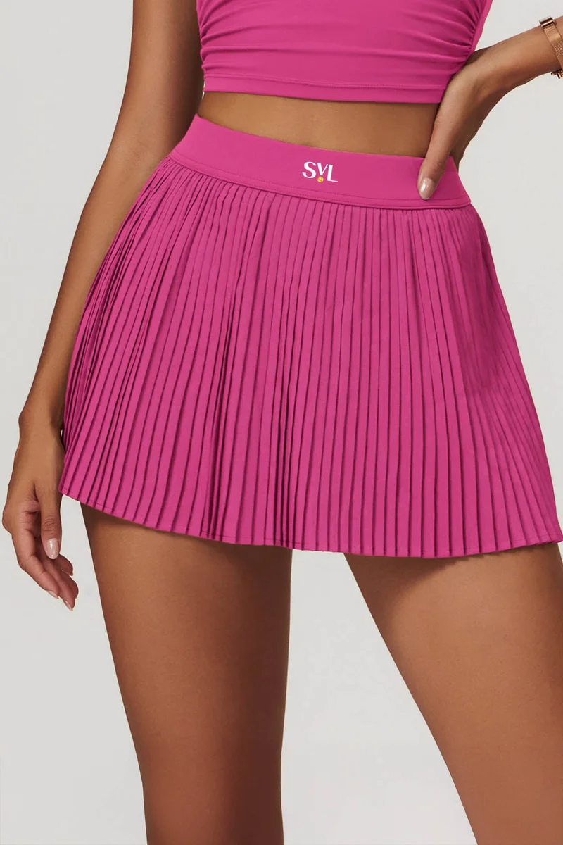 SVL High-Waist Skirt with Inner Shorts and Hidden Pocket - Bright Pink - SVL