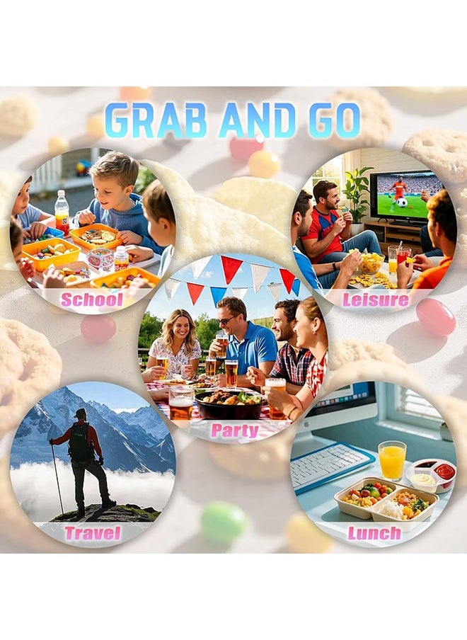 30Pcs Snack Box Containers, 3 Compartment Condiment Containers with Lids, Reusable Small Sauce Dipping Containers, Grab and Go Mini Snack Containers, Disposable Snack Pack Container for Kids Adults