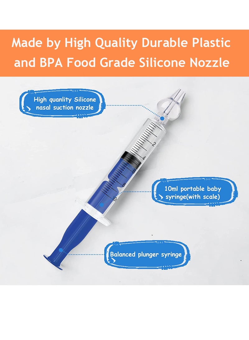 PYLCO SMART Baby Nasal Aspirator, 10ML Nasal Rinse Kit, 4Pcs Baby Nasal Irrigator Silicone Baby Nose Cleaner Rinsing Device, Portable Infant Nose Wash Cleaner Neti Pot - Image 3