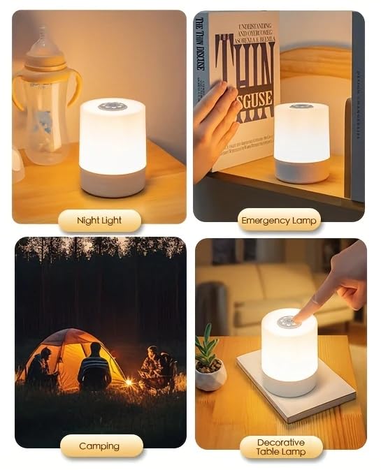 Niwlix Plastic Touch Control LED Table Lamp Night Light for Bedroom Rechargeable Brightness Adjustable Dimmable for Bedroom, Living Room, Study, Multicolour - Image 5