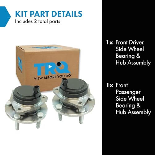 TRQ 2 Piece Front Wheel Bearing & Hub Assembly Set Compatible with 2011-2013 Chevrolet Caprice 2008-2009 Pontiac G8 - Image 2