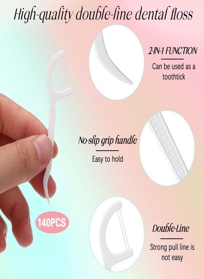 LemonRoad 140 Count Double Line Dental Floss Picks with 14 Portable Travel Case Double Line Floss Picks for Family Teeth Cleaning Sealed Portable Refillable Convenient Stocking Stuffers for Adults - Image 3