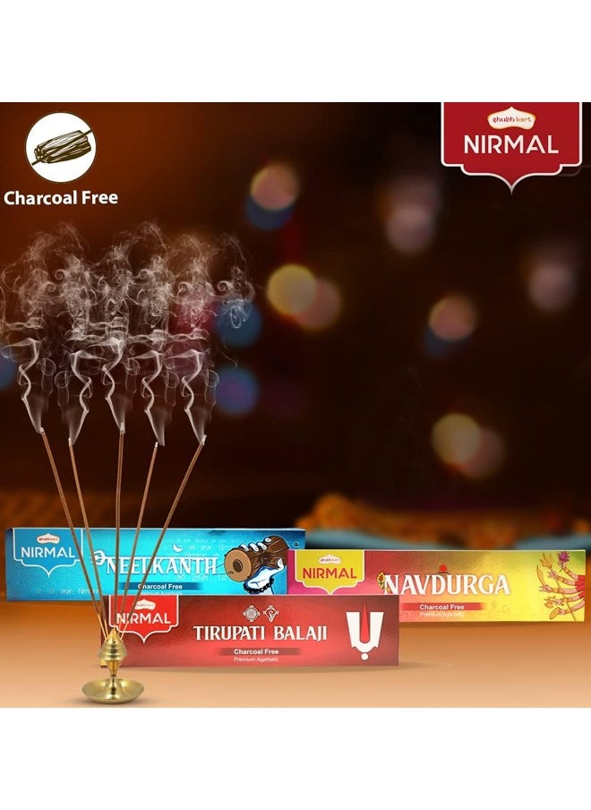 Nirmal Neelkanth, Navdurga & Tirupati Balaji Premium Fragrance 210 Incense Stick Agarbatti by Shubhkart (Pack of 3)  - Image 3