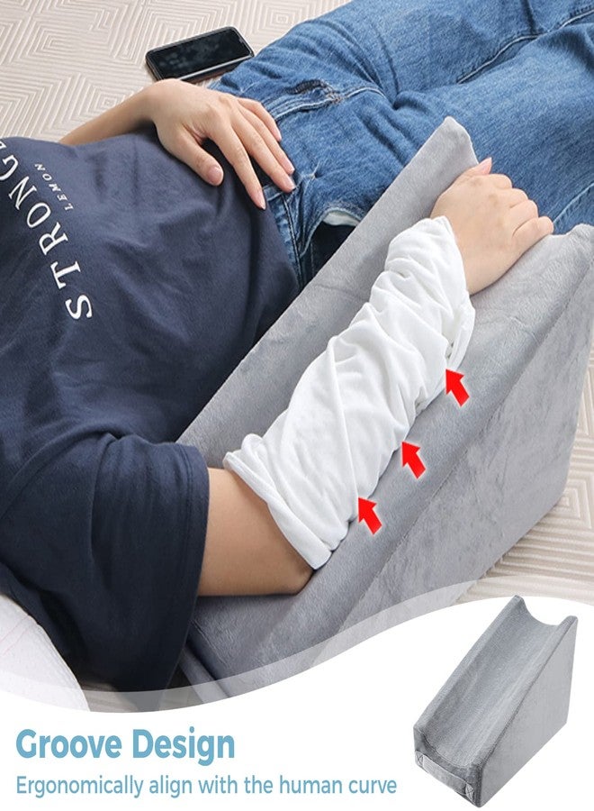 Anjetan Upgraded Arm Elevation Pillow, Ergonomic Elbow Support Pillow for Bed Sores, Soft Arm Rest Wedge Pillow with High Density Foam for Sleeping Recovery Care -Detachable Case - Image 3