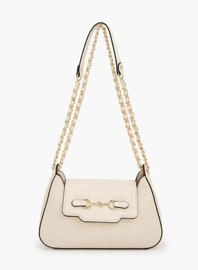 سيليست Monogram Embossed Crossbody Bag With Chain Strap