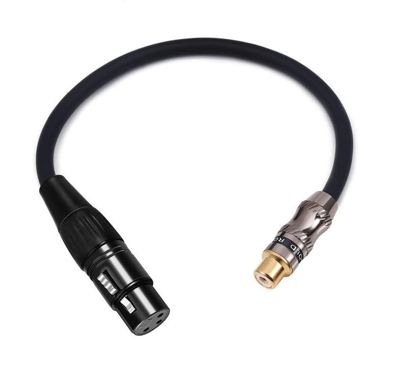 ديفينال محول أنثوي XLR إلى RCA من ديفينال، كابل قصير محول RCA إلى XLR أنثوي، موصل صوتي لتغيير الجنس لم mixers ومسجلات ومكبرات الصوت وغيرها. - Image 1