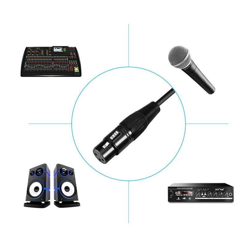 ديفينال محول أنثوي XLR إلى RCA من ديفينال، كابل قصير محول RCA إلى XLR أنثوي، موصل صوتي لتغيير الجنس لم mixers ومسجلات ومكبرات الصوت وغيرها. - Image 4